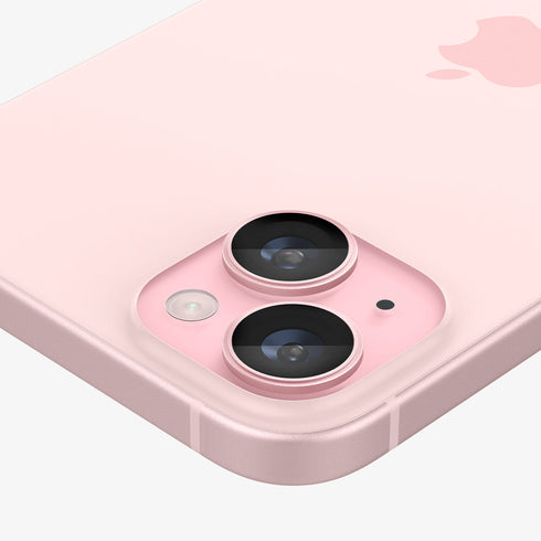 AGL07163 - iPhone 15 Pro / 15 Pro Max Optik Pro Lens Protector in natural titanium showing the device